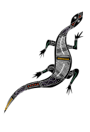 Dot painting of a goanna